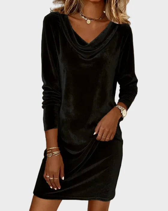 Frosina - Robe en Velours Décontractée Femme
