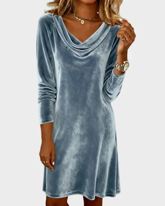 Frosina - Robe en Velours Décontractée Femme