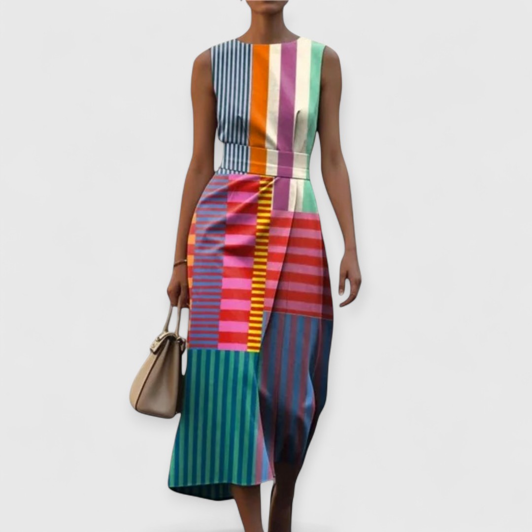 Tiffany – Robe sans manches multicolore à rayures Femme