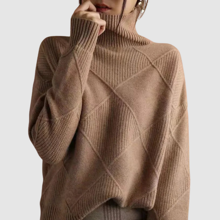 Ester - Pull texturé à col roulé