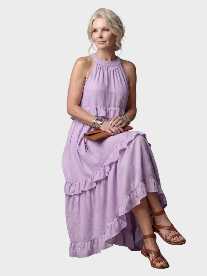 Katia - Robe Maxi avec Halter et Volants Femme