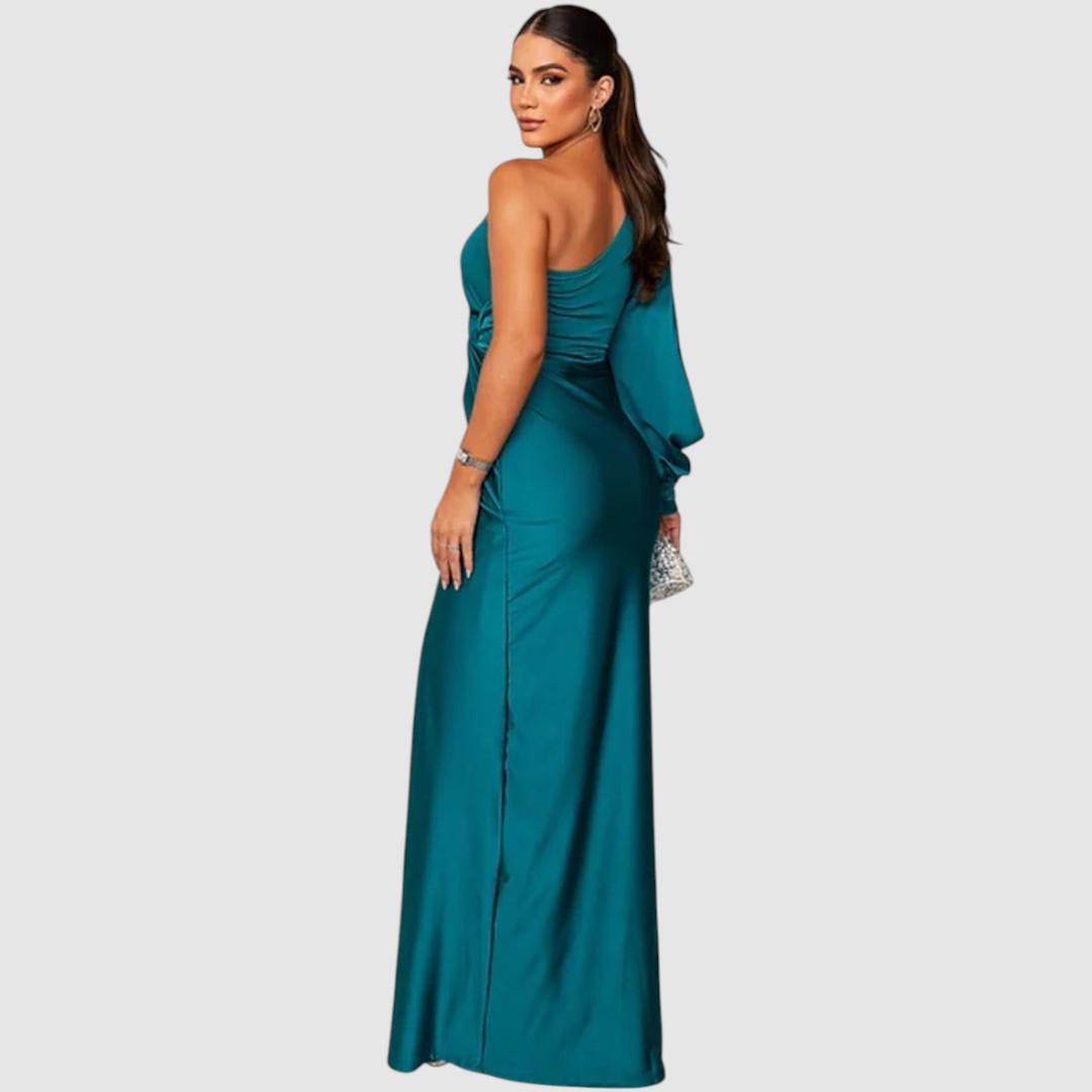 Meda - Robe maxi élégante à une épaule Femme
