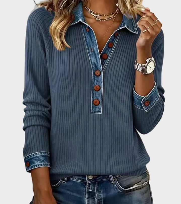 Ravit - Chemise en denim tissée à manches longues