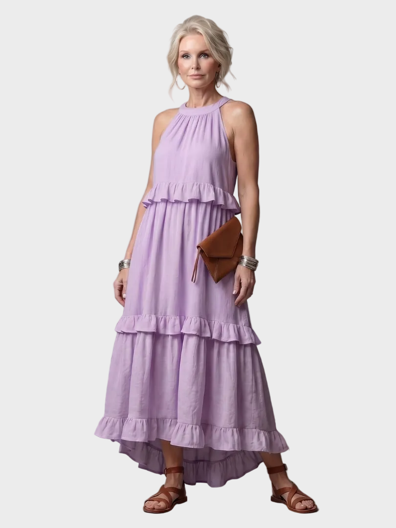 Katia - Robe Maxi avec Halter et Volants Femme