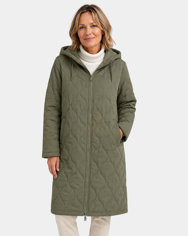 Lorine | Veste longue matelassée à capuche