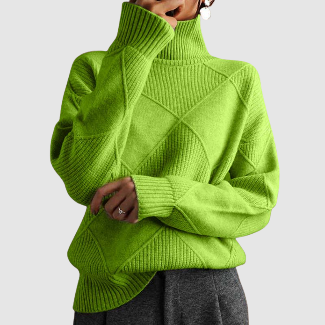 Ester - Pull texturé à col roulé