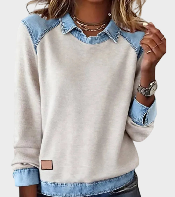 Ravit - Chemise en denim tissée à manches longues
