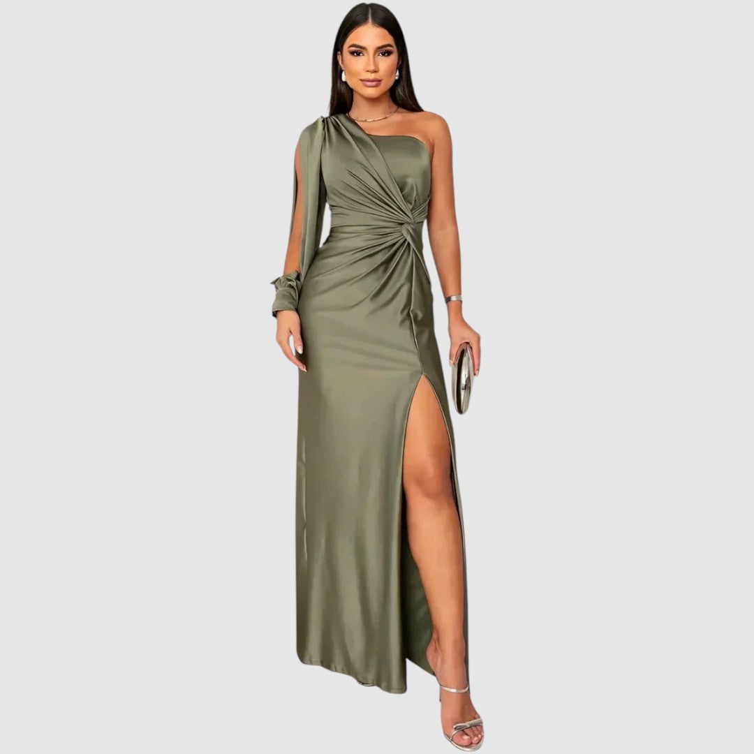 Meda - Robe maxi élégante à une épaule Femme