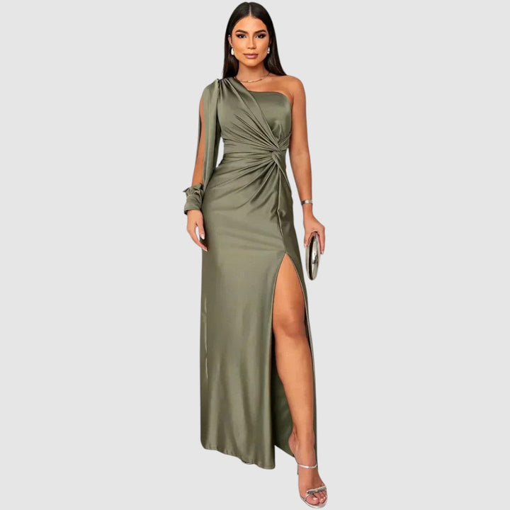 Meda - Robe maxi élégante à une épaule Femme