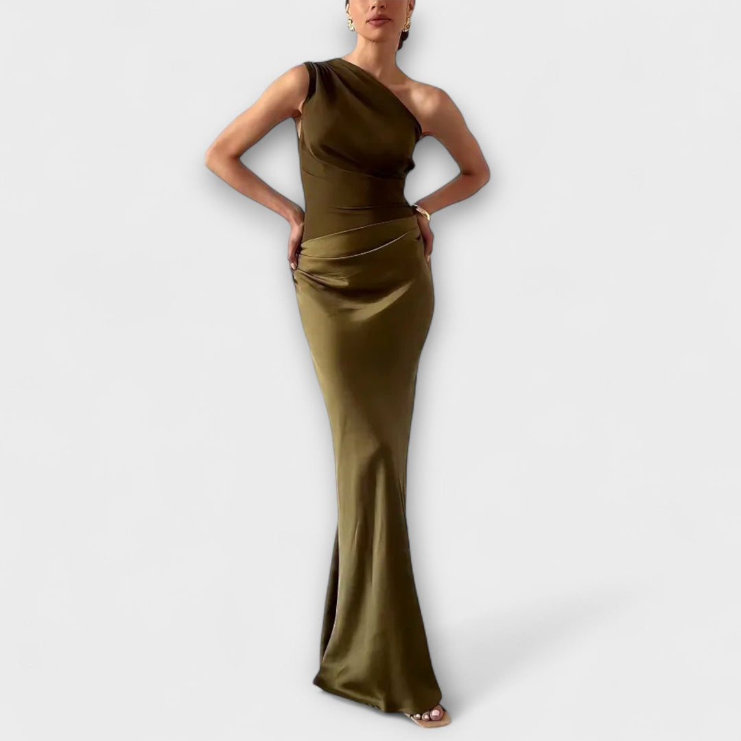 Robe maxi élégante à une épaule Femme
