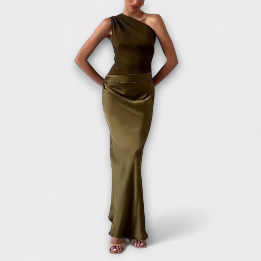 Robe maxi élégante à une épaule Femme