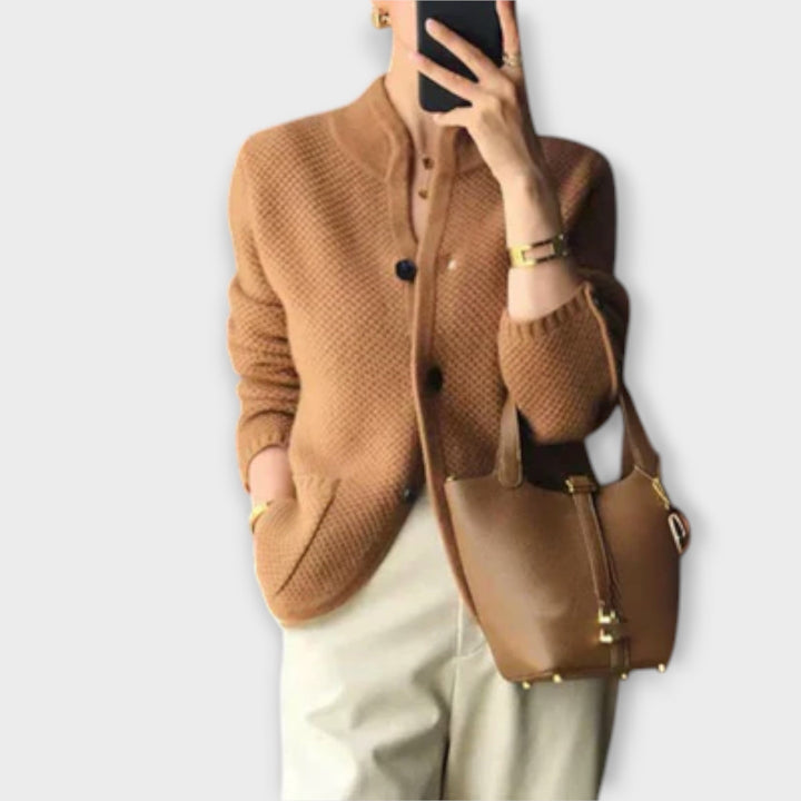 Alissa - Cardigan confortable couleur crème