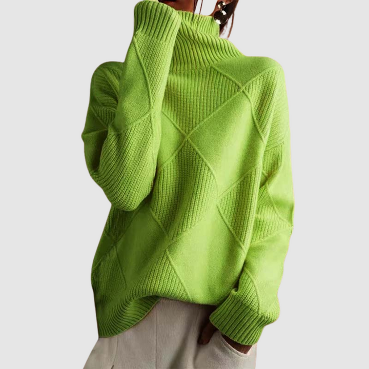 Ester - Pull texturé à col roulé