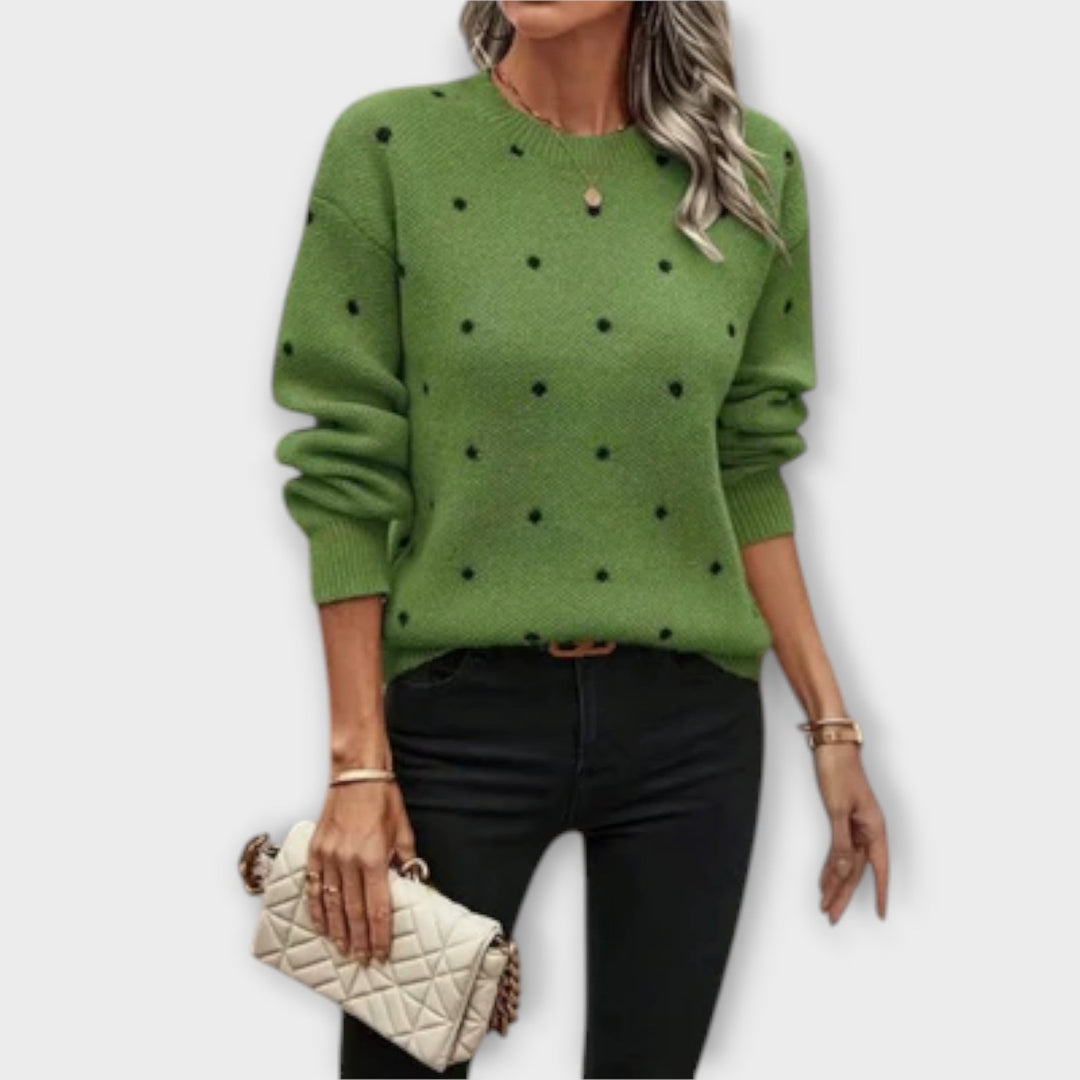 Ava – pull décontracté à manches longues à pois