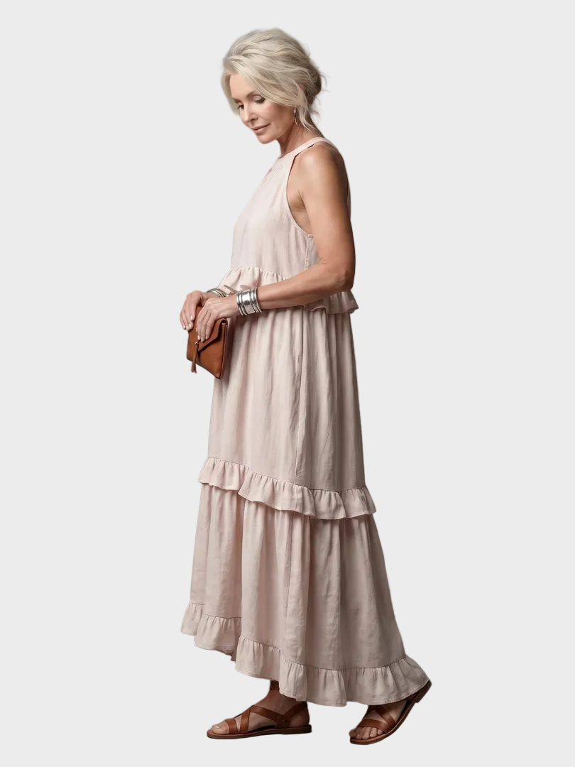 Katia - Robe Maxi avec Halter et Volants Femme