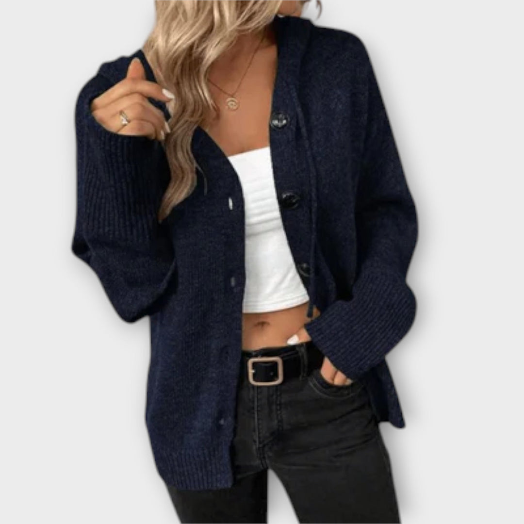 Brittan - Cardigan beige avec boutons