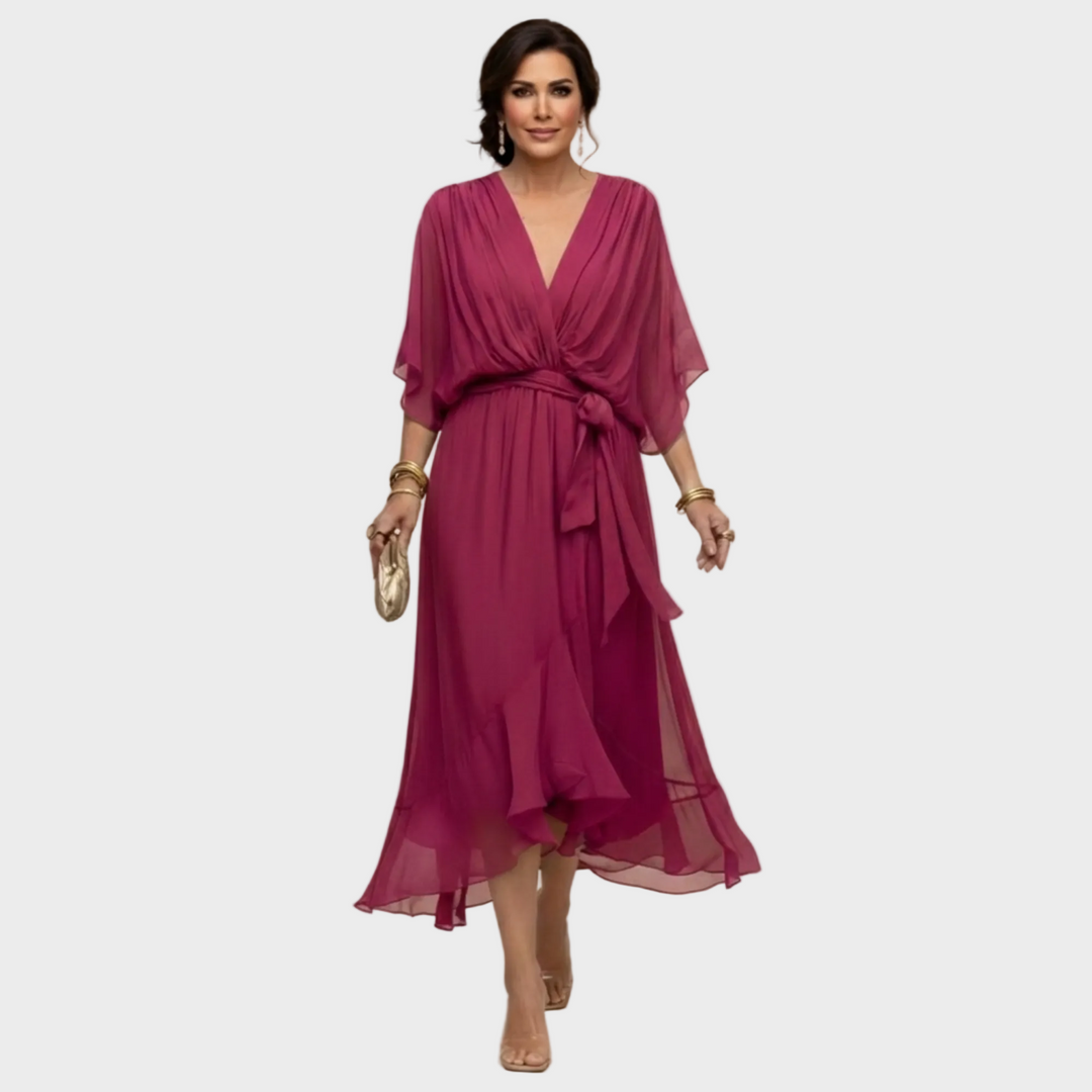 Monica Chiffon - Robe à décolleté en V Femme