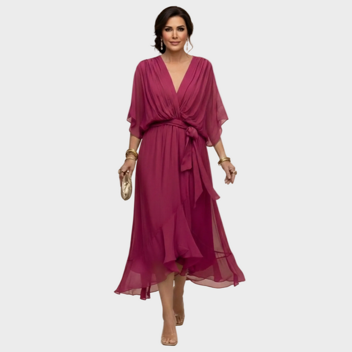 Monica Chiffon - Robe à décolleté en V Femme