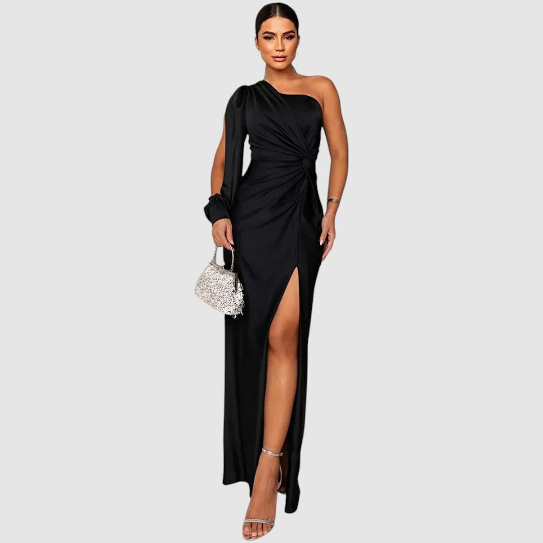 Meda - Robe maxi élégante à une épaule Femme