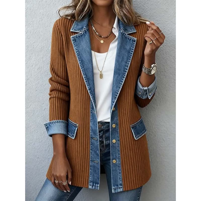 Celine | Veste Ajustée avec Détails Contrastés