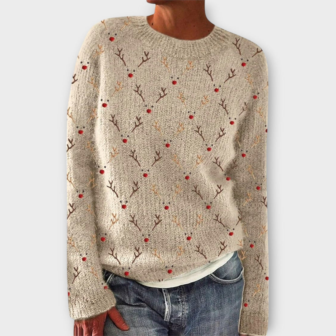 Simone - Pull de Noël en couleur crème douillet
