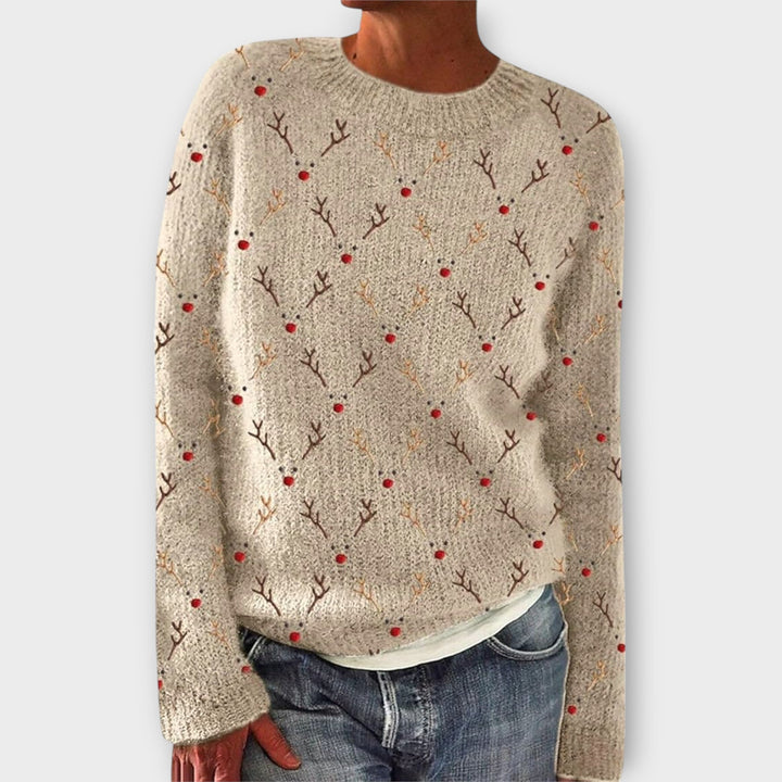 Simone - Pull de Noël en couleur crème douillet