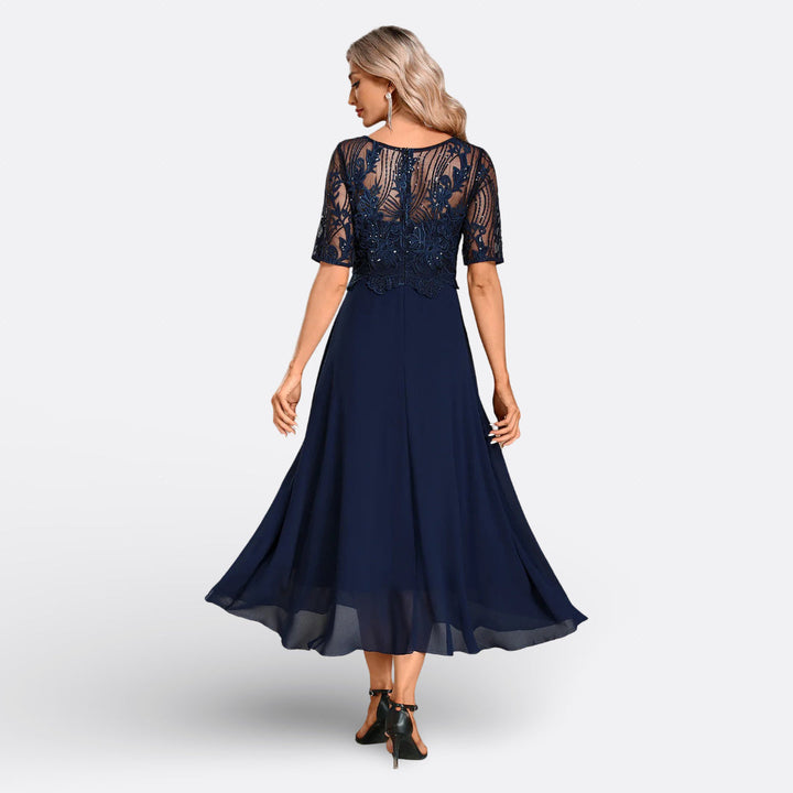 Mariana - Robe en Dentelle à Manches Courtes Femme