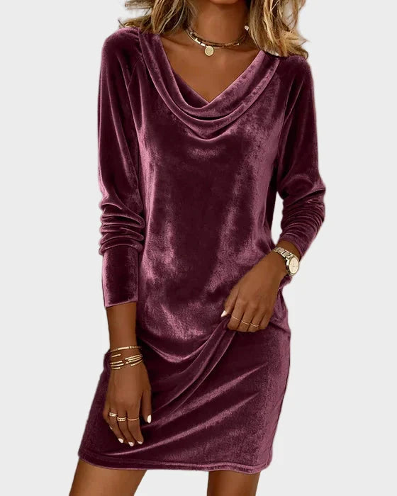 Frosina - Robe en Velours Décontractée Femme