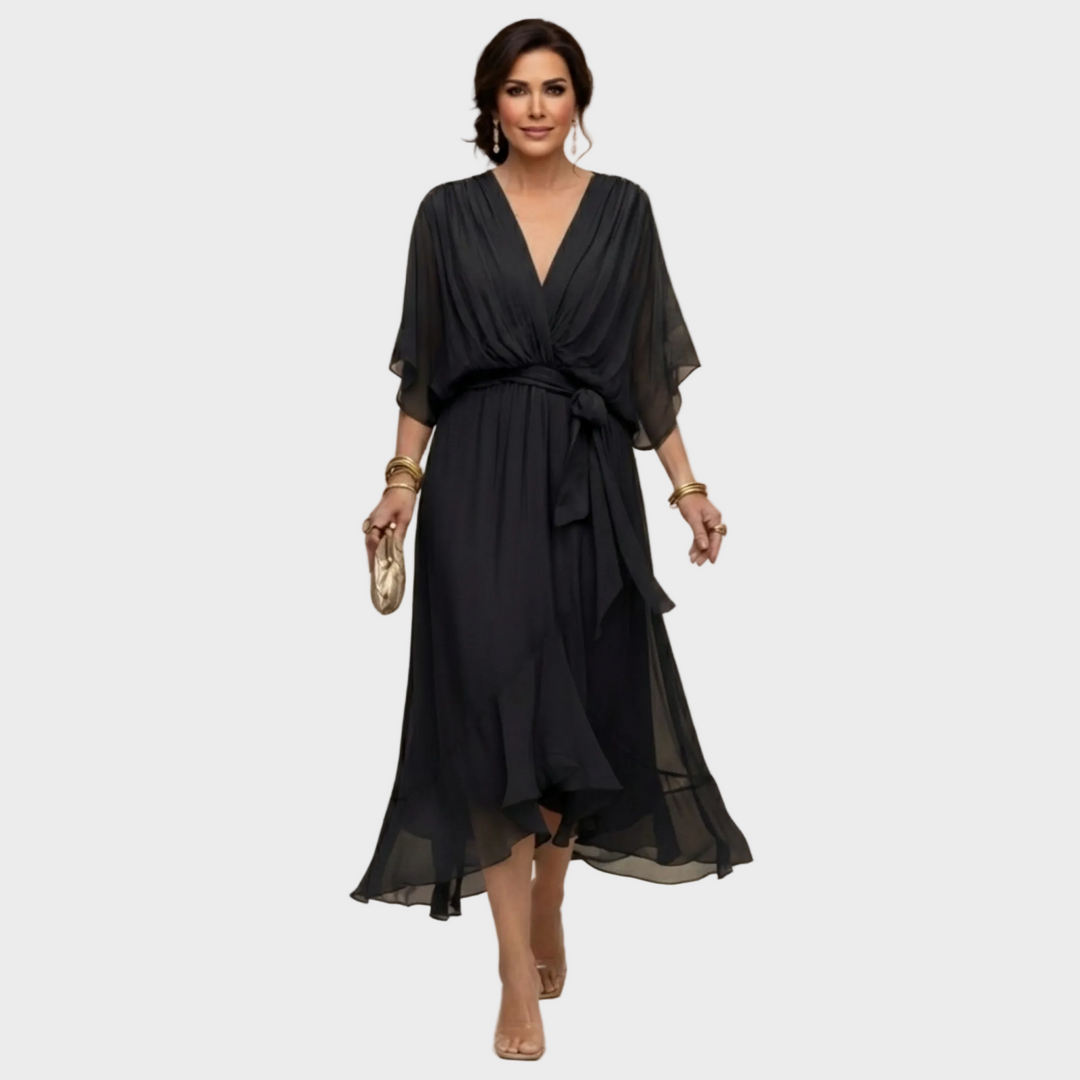 Monica Chiffon - Robe à décolleté en V Femme