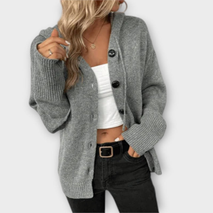 Brittan - Cardigan beige avec boutons