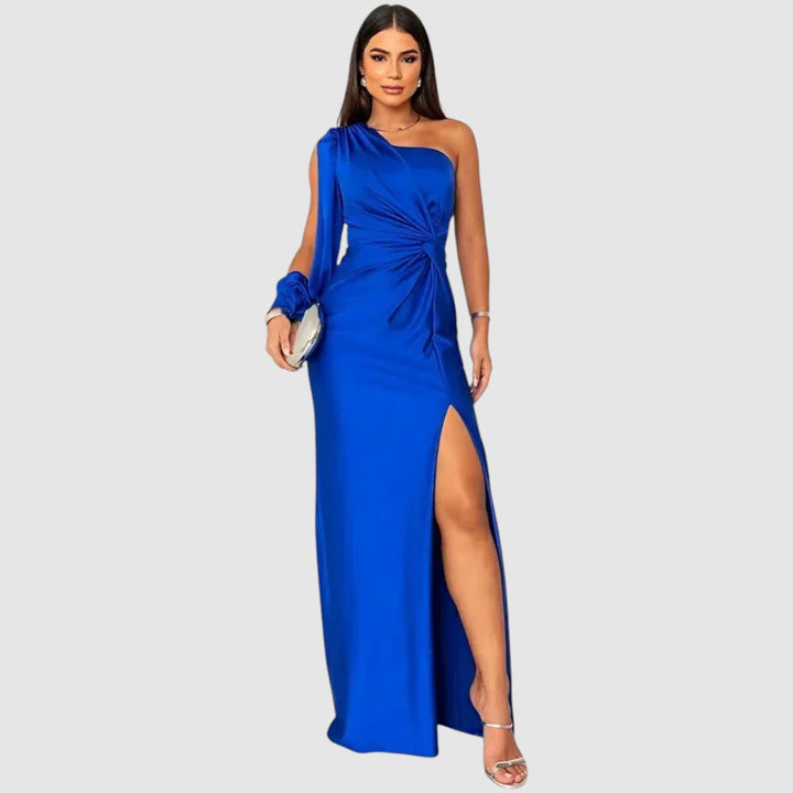 Meda - Robe maxi élégante à une épaule Femme