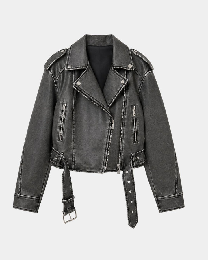 Ambrésia | Veste en simili cuir lavé pour femmes