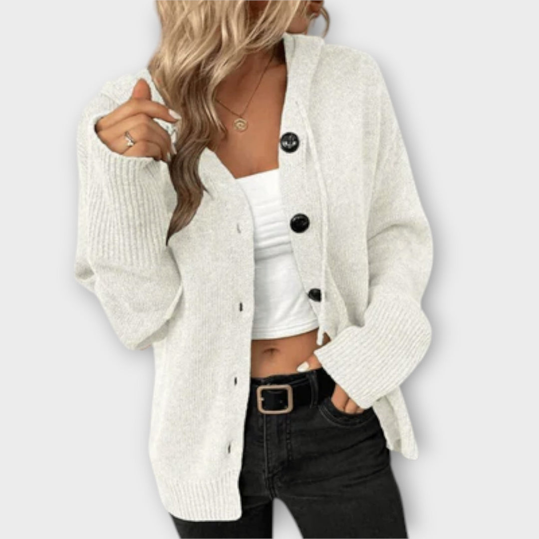 Brittan - Cardigan beige avec boutons