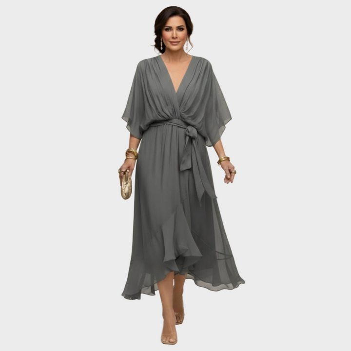 Monica Chiffon - Robe à décolleté en V Femme