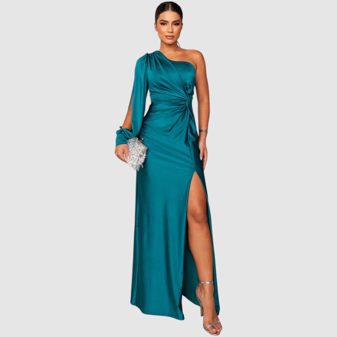 Meda - Robe maxi élégante à une épaule Femme