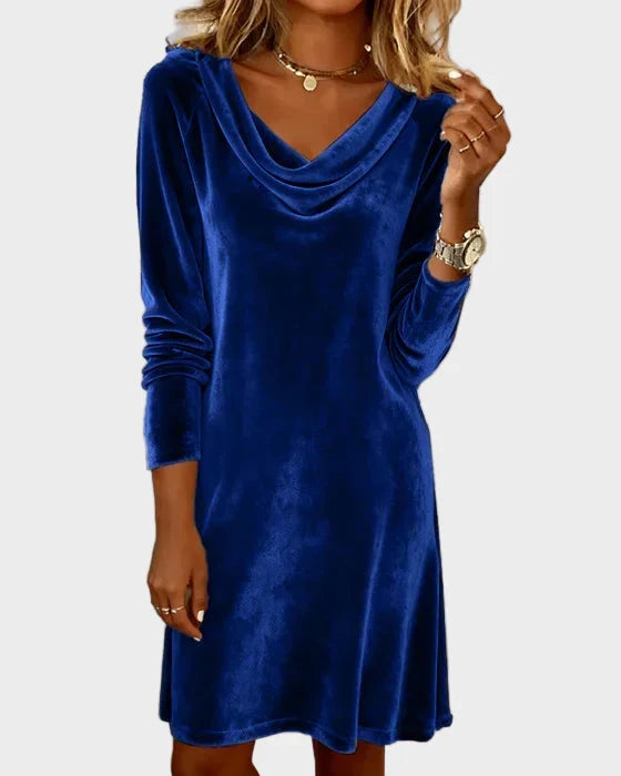 Frosina - Robe en Velours Décontractée Femme