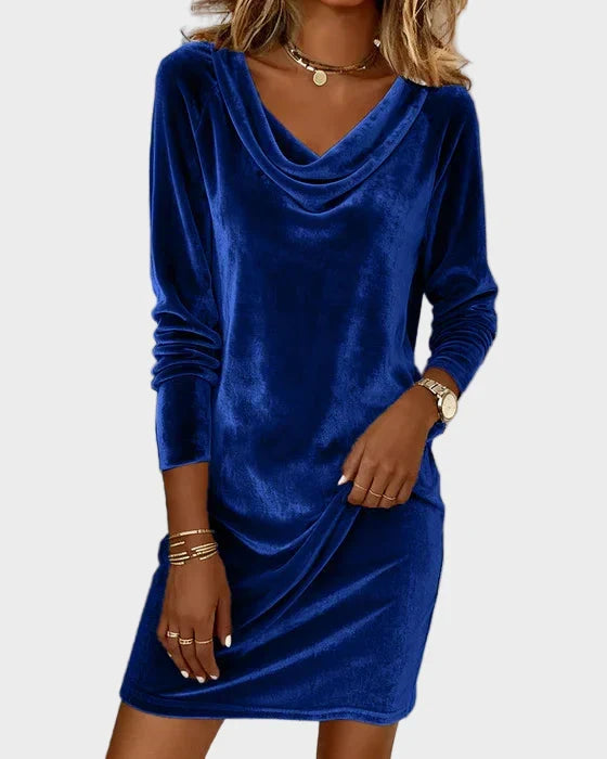 Frosina - Robe en Velours Décontractée Femme