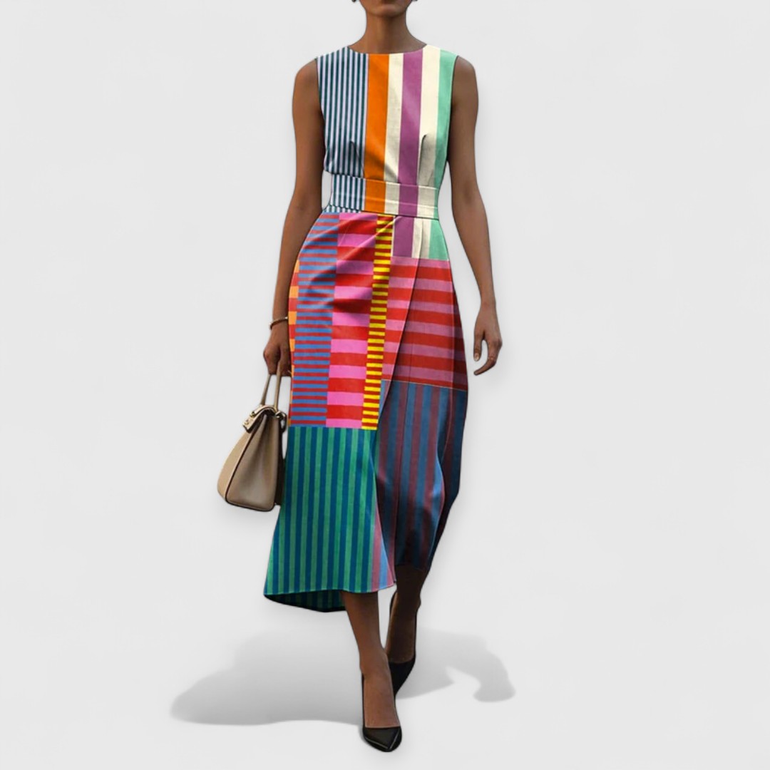 Tiffany – Robe sans manches multicolore à rayures Femme