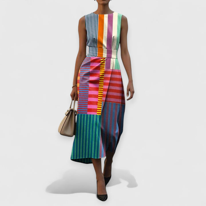 Tiffany – Robe sans manches multicolore à rayures Femme