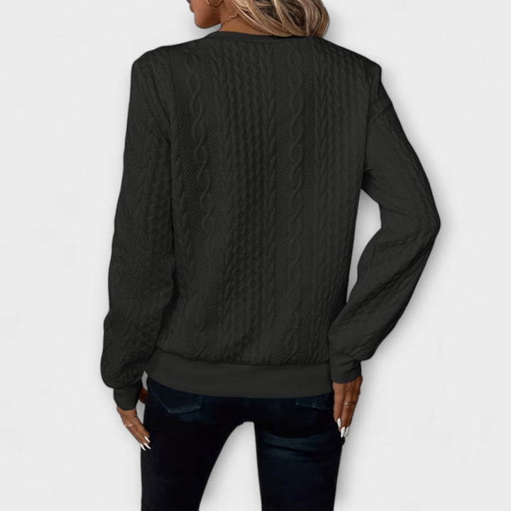 Joy - Pull en tricot élégant blanc avec motif en relief