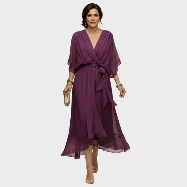 Monica Chiffon - Robe à décolleté en V Femme