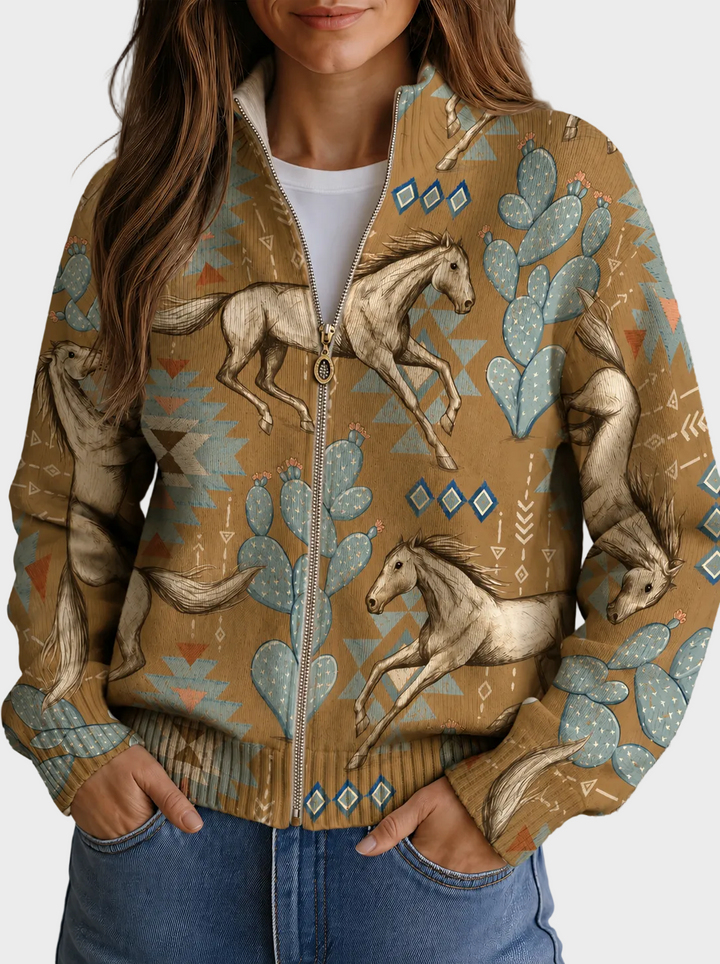 Perpetua - Sangle de désert et cardigan à zip cactus