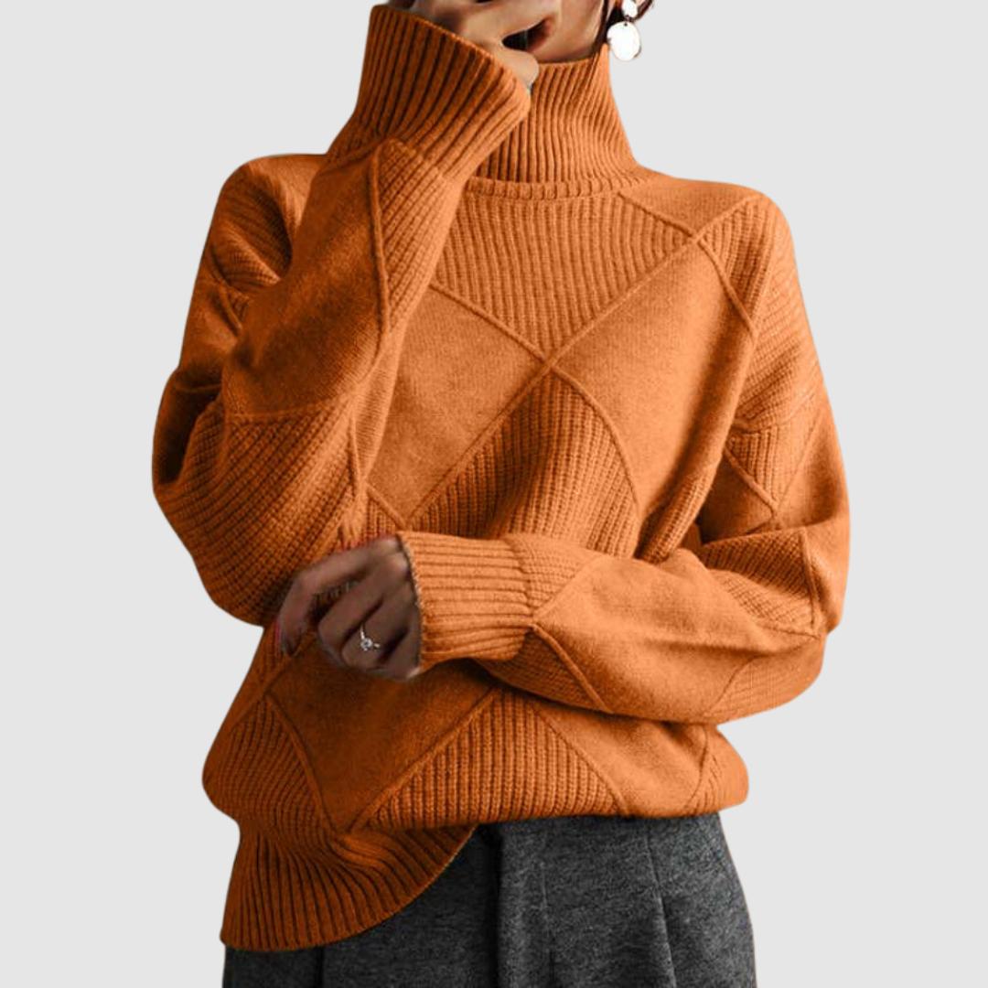 Ester - Pull texturé à col roulé