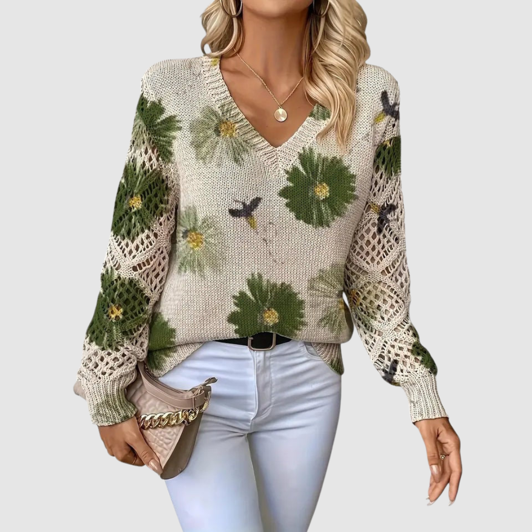 Meda - Pull élégant avec motif floral
