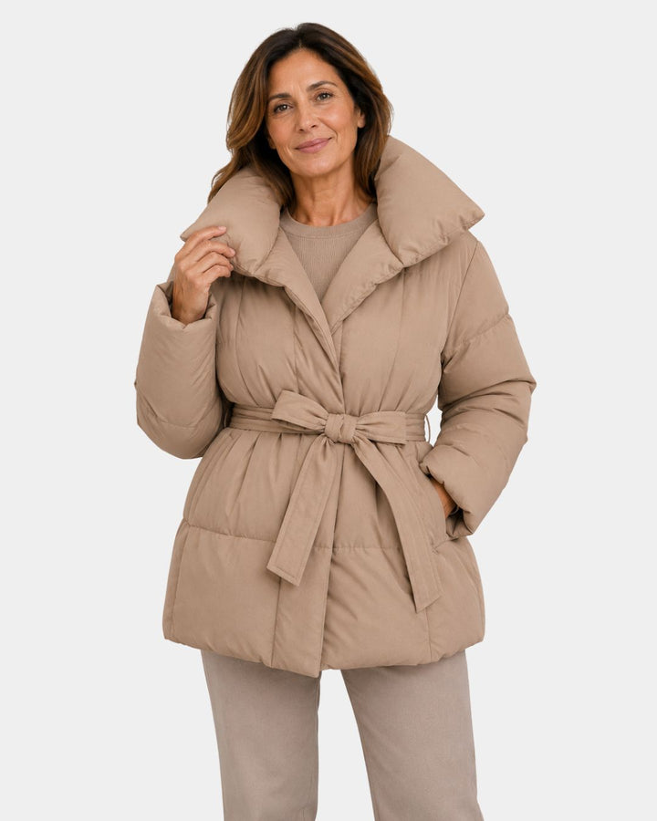 Alixène | Veste matelassée ceinturée à la taille