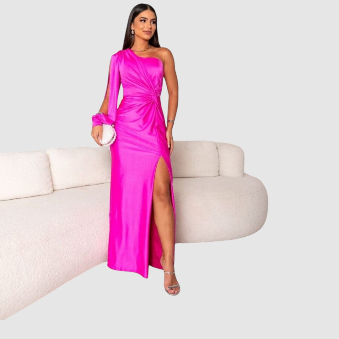 Meda - Robe maxi élégante à une épaule Femme