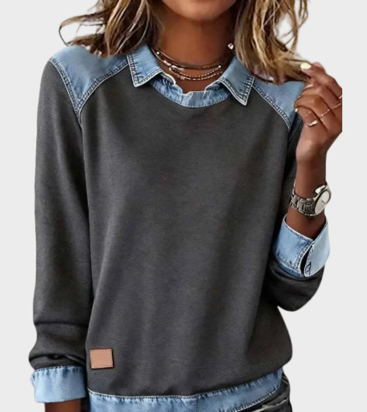 Ravit - Chemise en denim tissée à manches longues