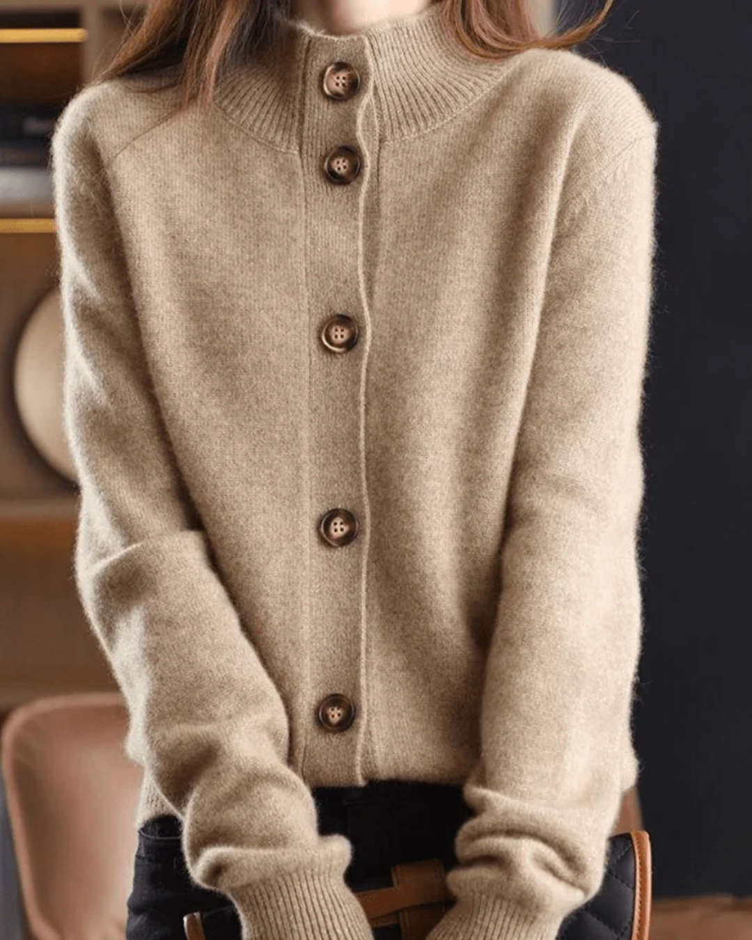 Stéphanie | Cardigan en Cachemire Style Rétro