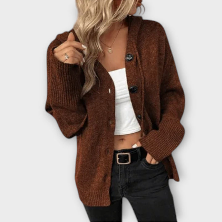Brittan - Cardigan beige avec boutons