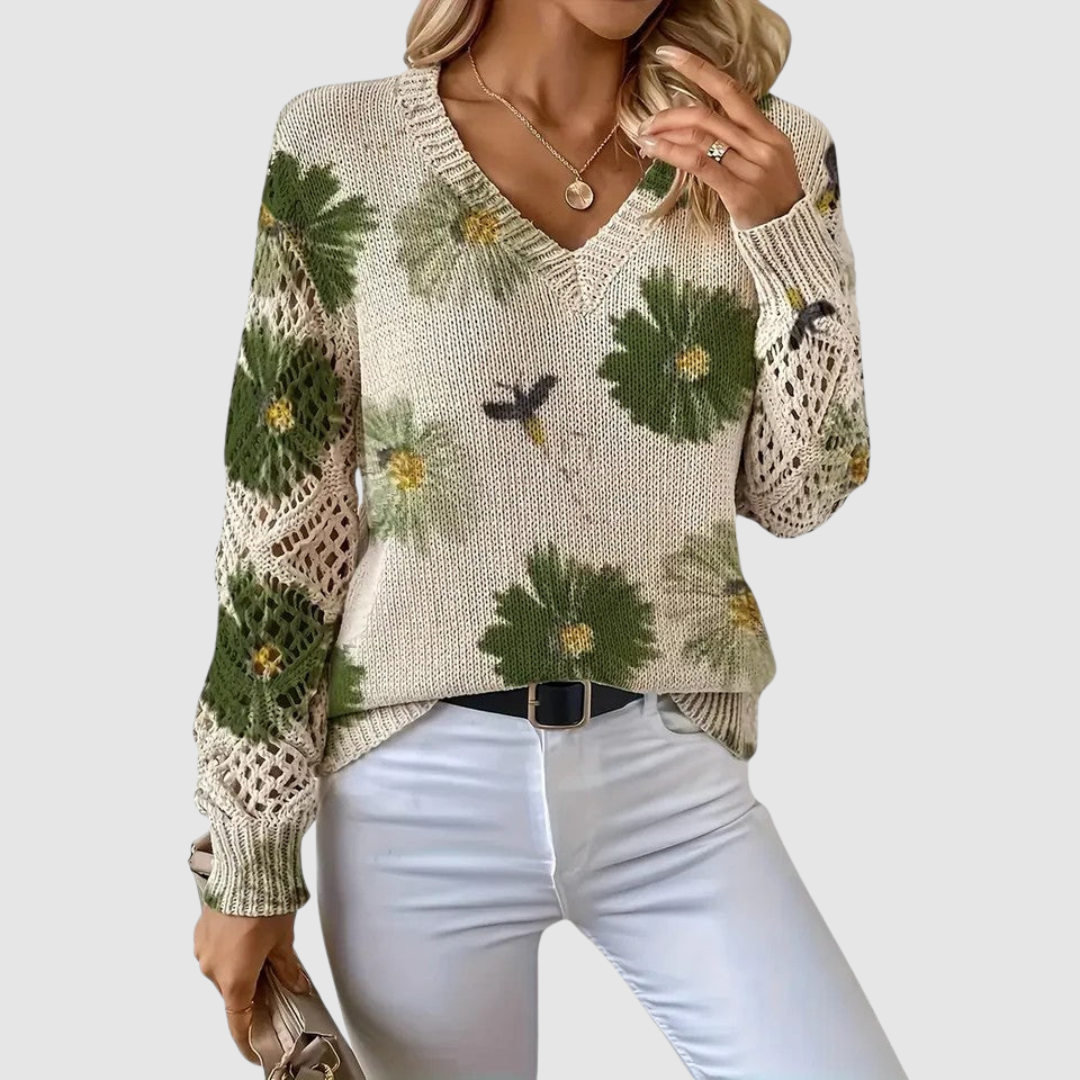 Meda - Pull élégant avec motif floral